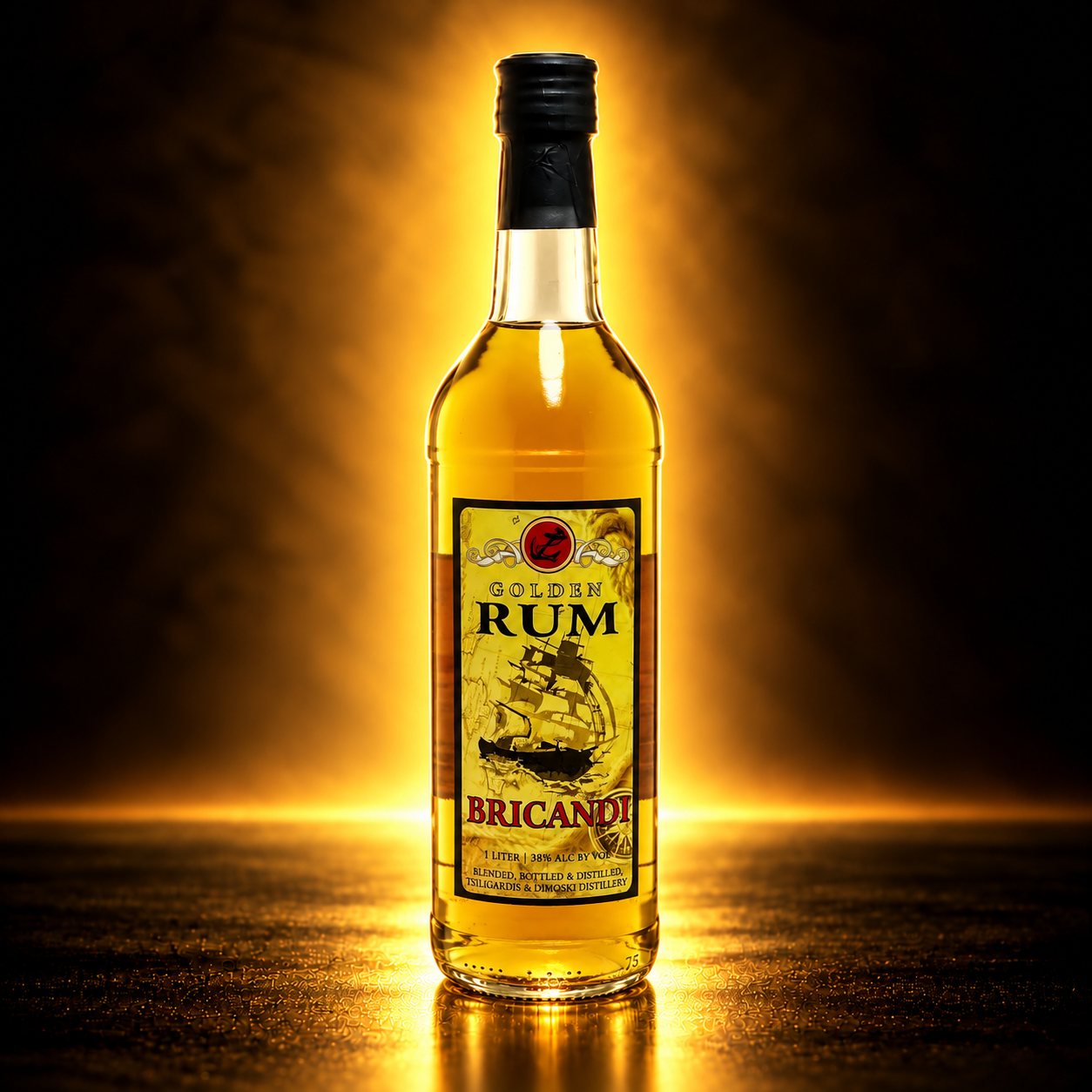 Bricandi Golden Rum 1 литар – шише златен рум