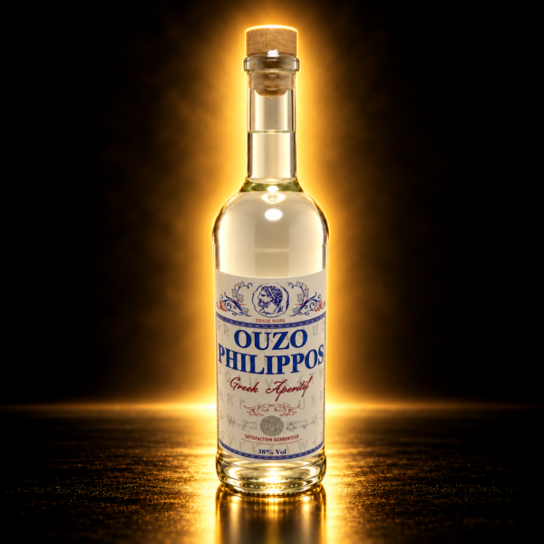 Ouzo Philippos – шише во златно студио