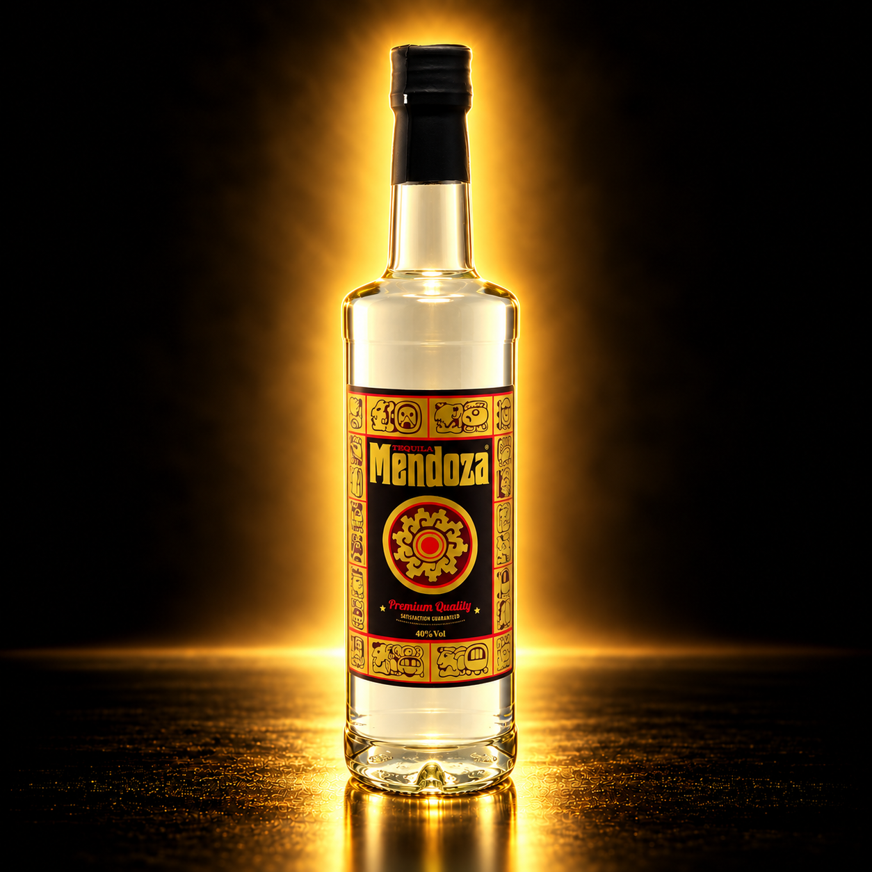 Mendoza Tequila – шише текила со златно осветлување