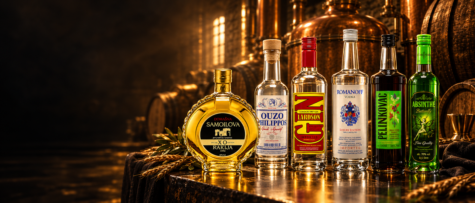 Dimoski Distillery spirits collection